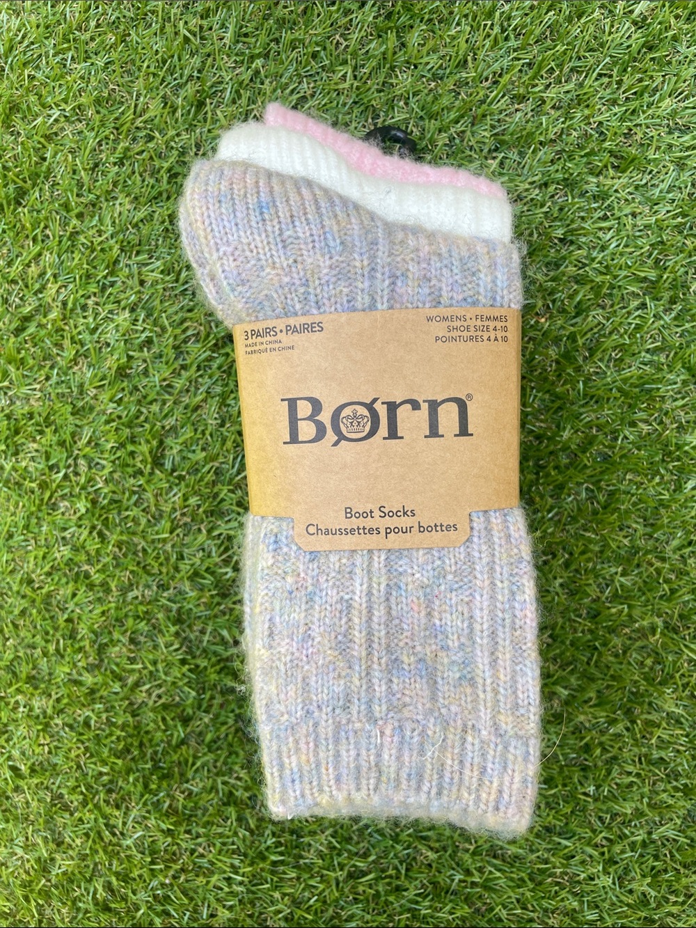 Born Women's Multicolor Boot Socks - Pink & Cream Accents - Picture 1 of 7